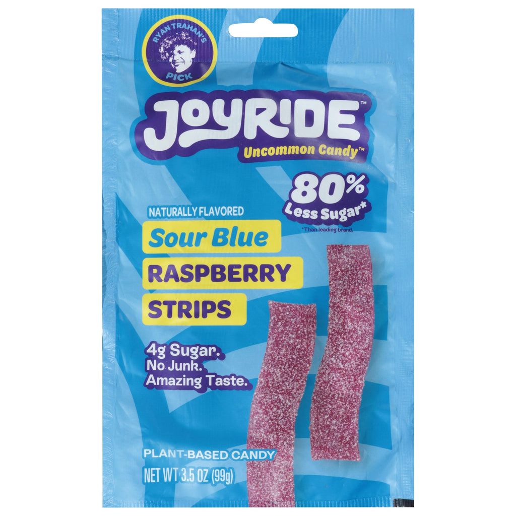 Joy Ride Blue Raspberry Sour Strips, 3.5 oz (Case of 10)