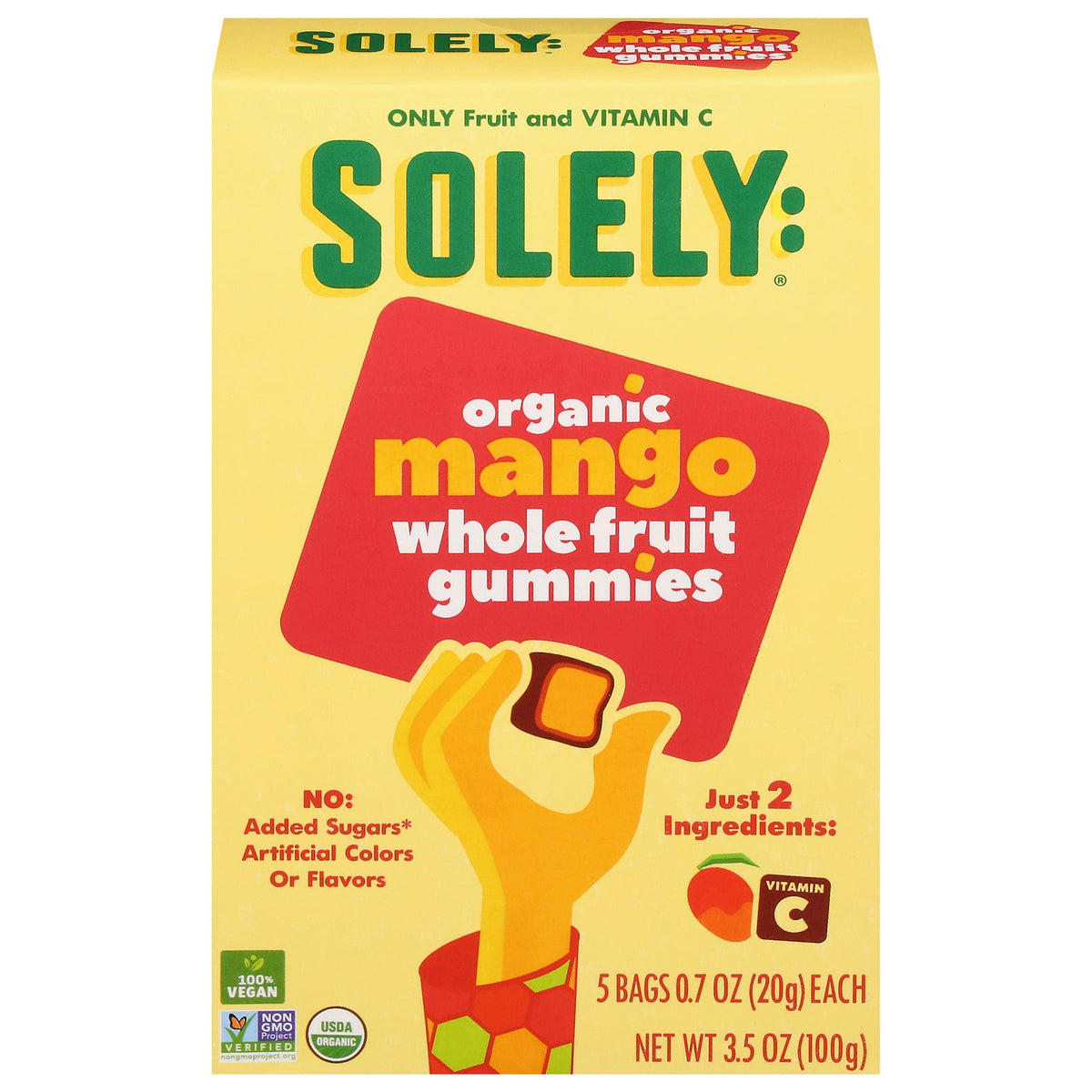 Solely Organic Mango Whole Fruit Gummies, 3.5 oz (Case of 8)