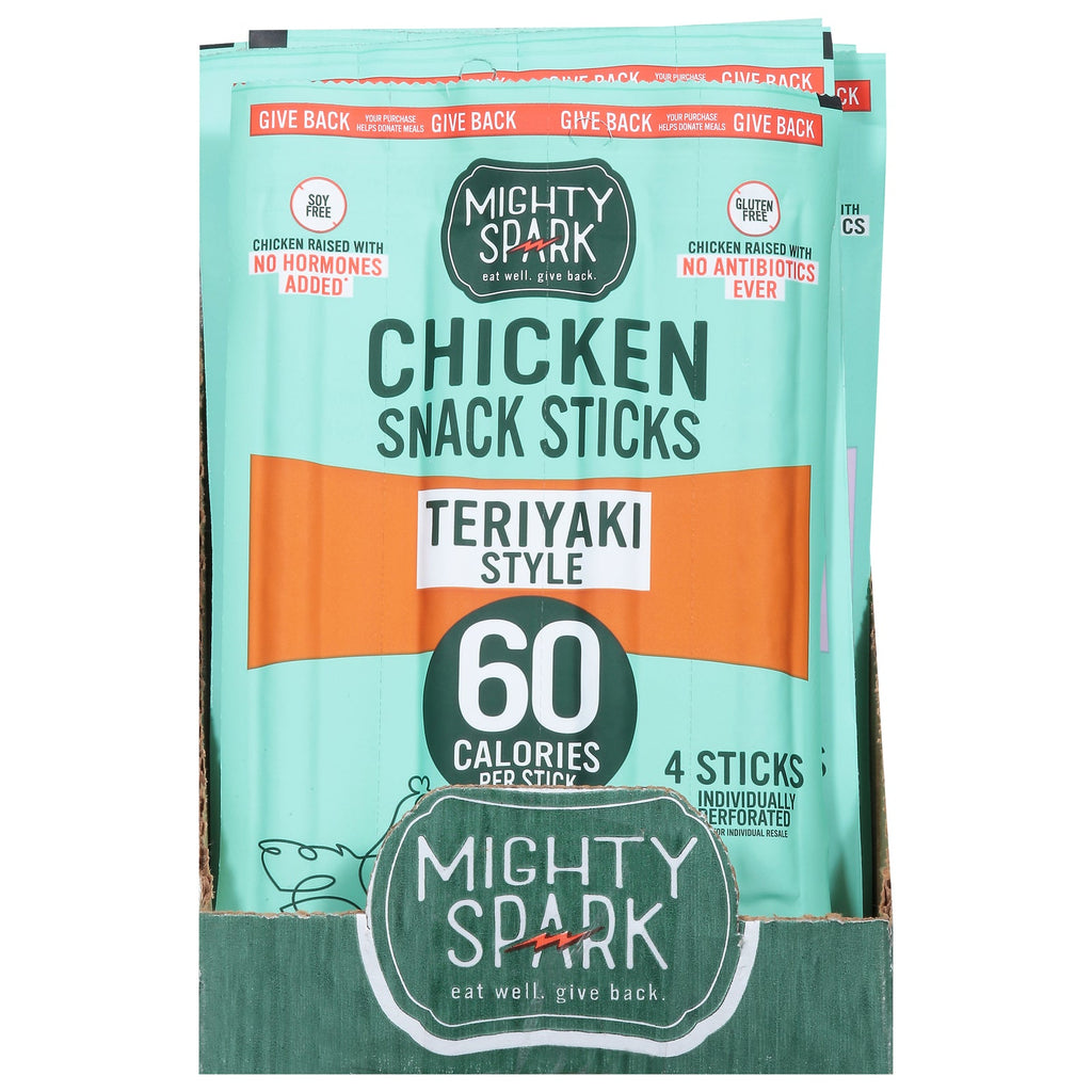 Mighty Spark Teriyaki Chicken Snack Sticks, 4 oz (Case of 8)