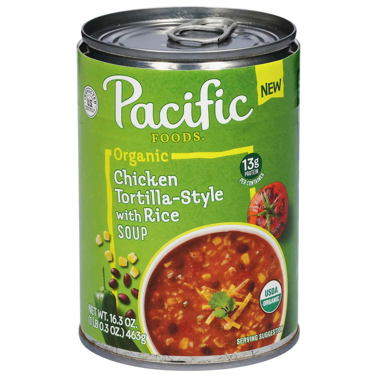 Pacific Foods Organic Chicken Tortilla Rice Soup, 16.3 oz (Case of 12)