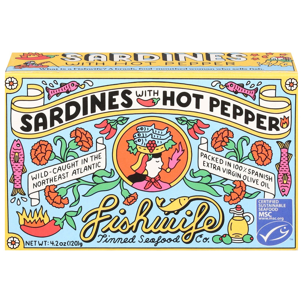 Fishwife Sardines with Hot Pepper, 4.2 oz (Case of 12)