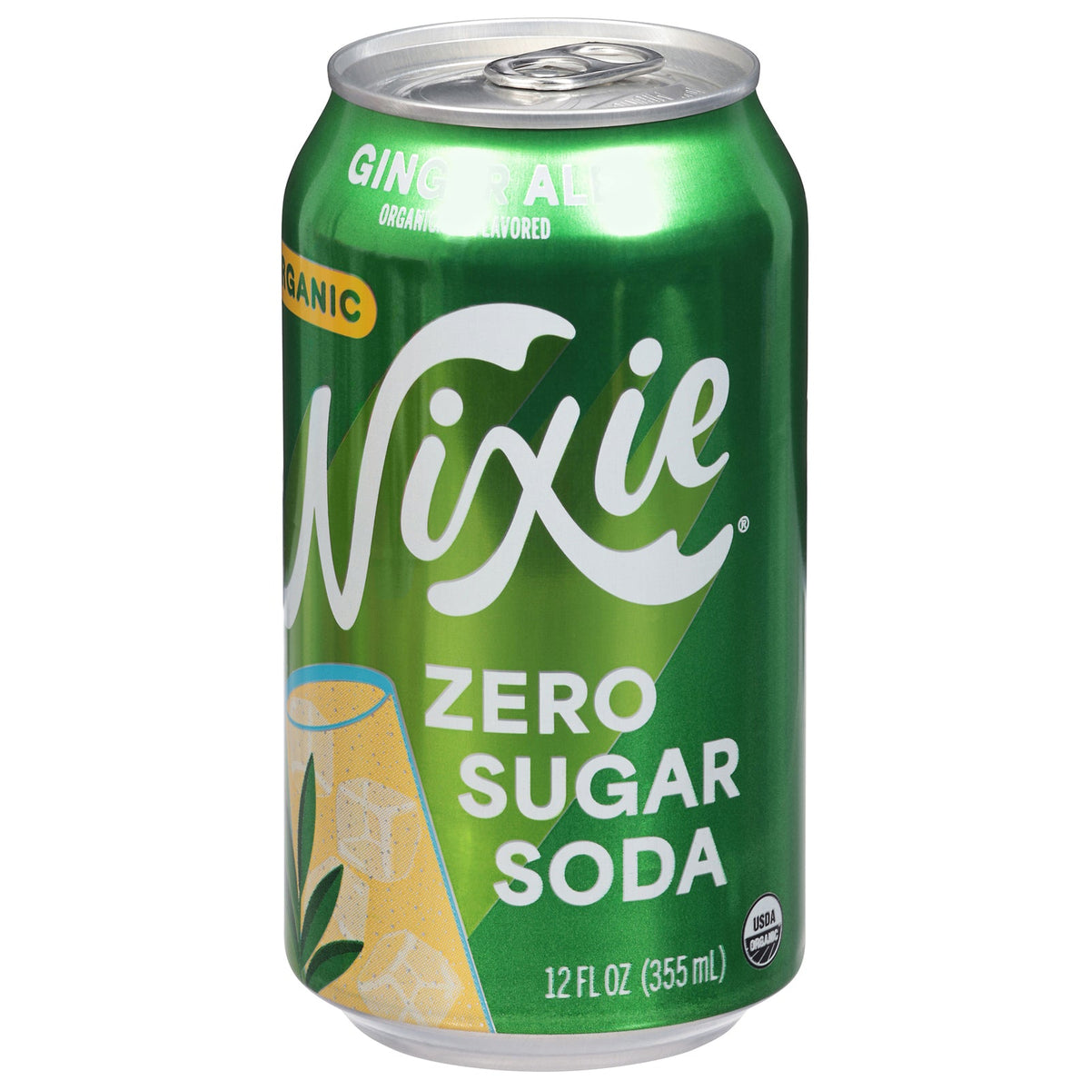 Nixie Organic Sugar-Free Ginger Ale Soda, 12 fl oz (Case of 12)