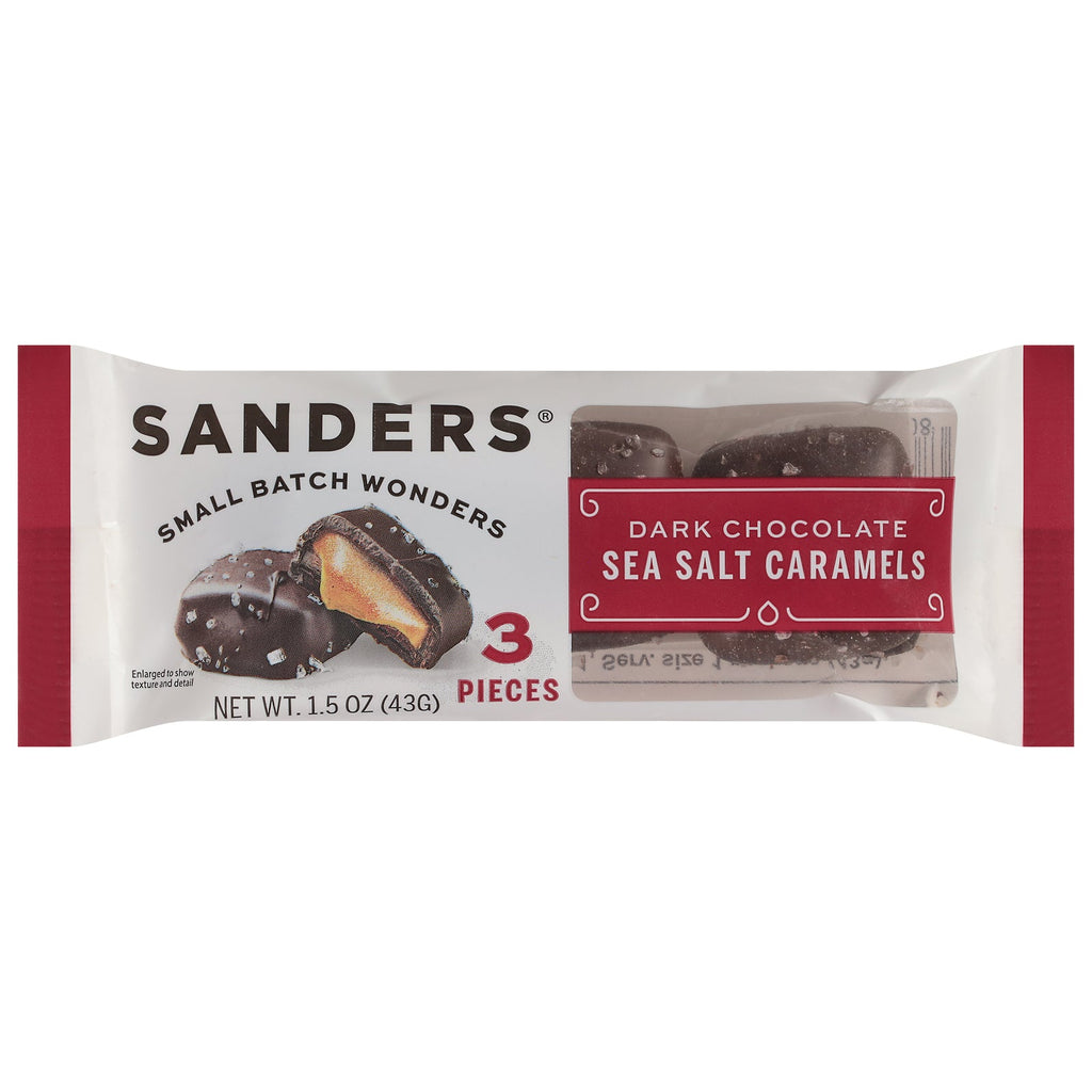 Sanders Dark Chocolate Sea Salt Caramels, 1.5 oz (Case of 32)