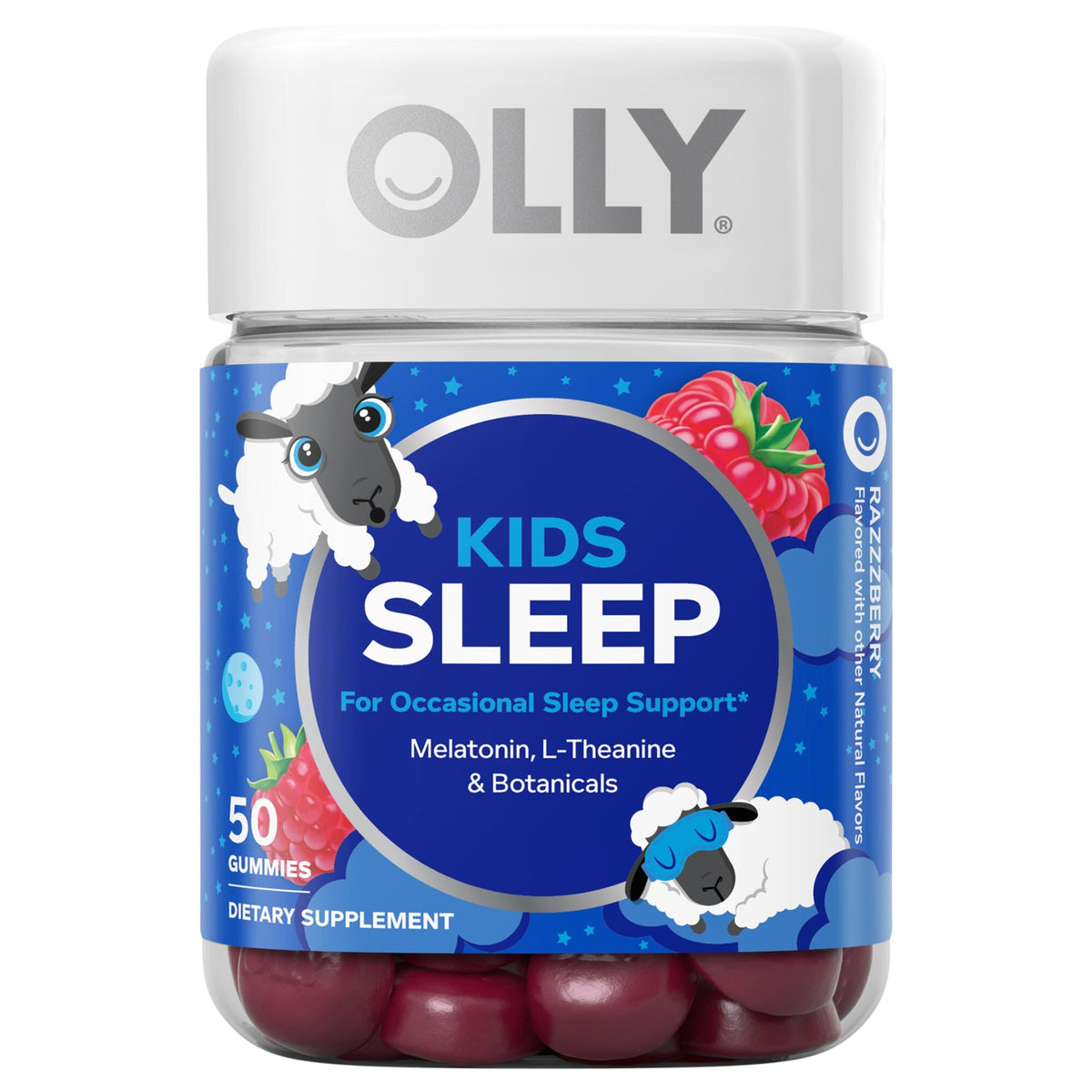 OLLY Kids Sleep Raspberry Gummies, 50 ct