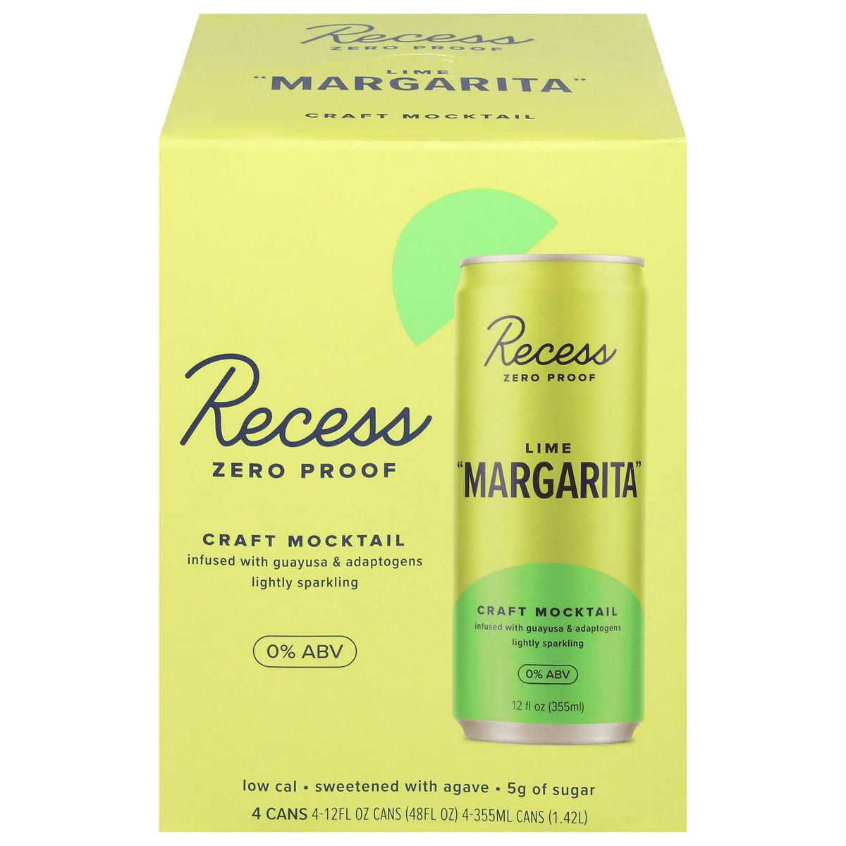 Recess Lime Margarita Mocktail, 4 x 12 fl oz (Case of 6)