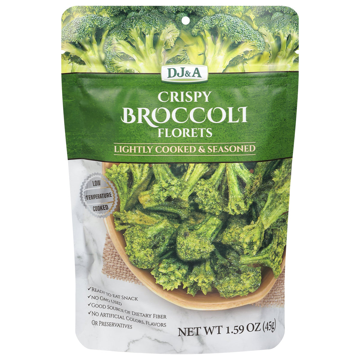 DJ&A Crispy Broccoli Florets, 1.59 oz (Case of 9)