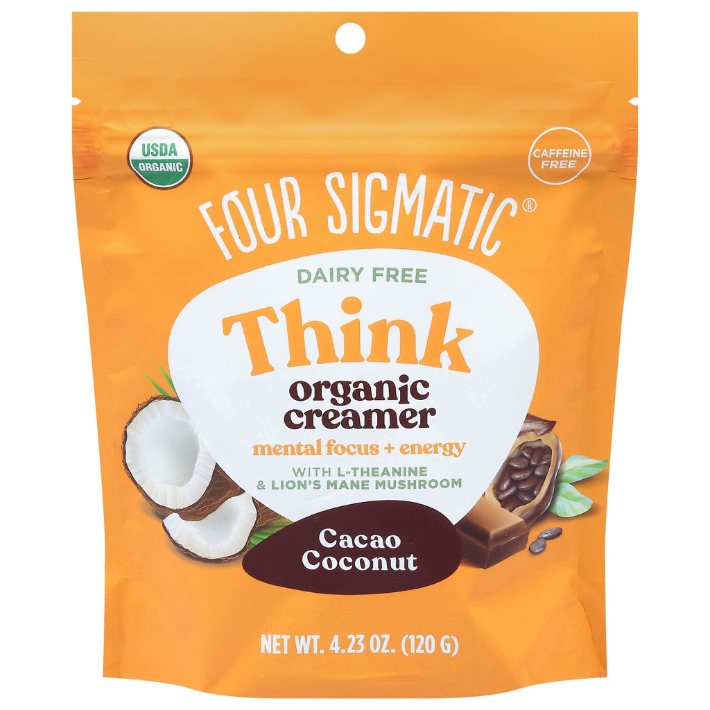 Four Sigmatic Organic Think Cacao Coconut Creamer, 4.23 oz (Case of 6)