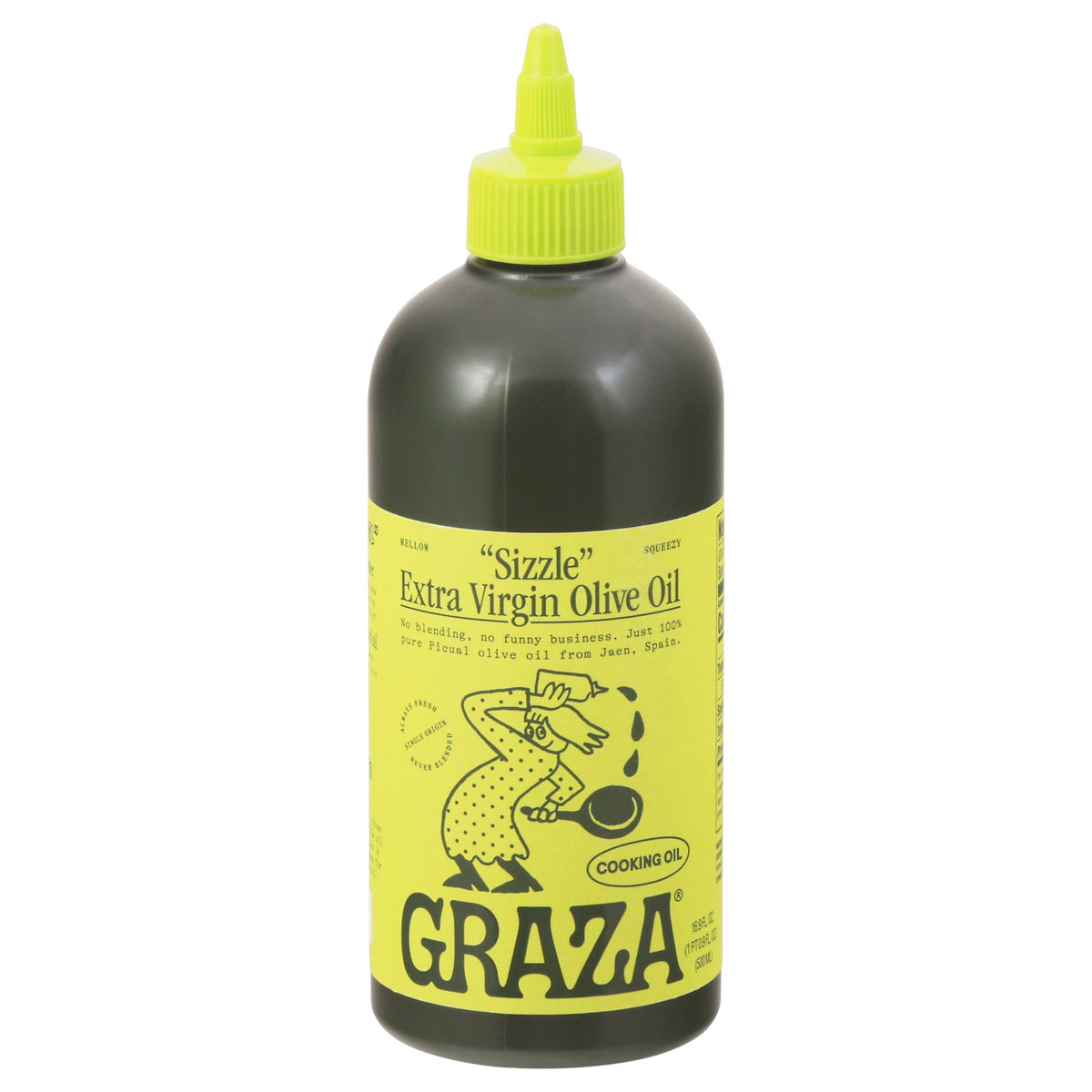 Graza Sizzle Extra Virgin Olive Oil, 500 ml, 16.9 fl oz (Case of 6)