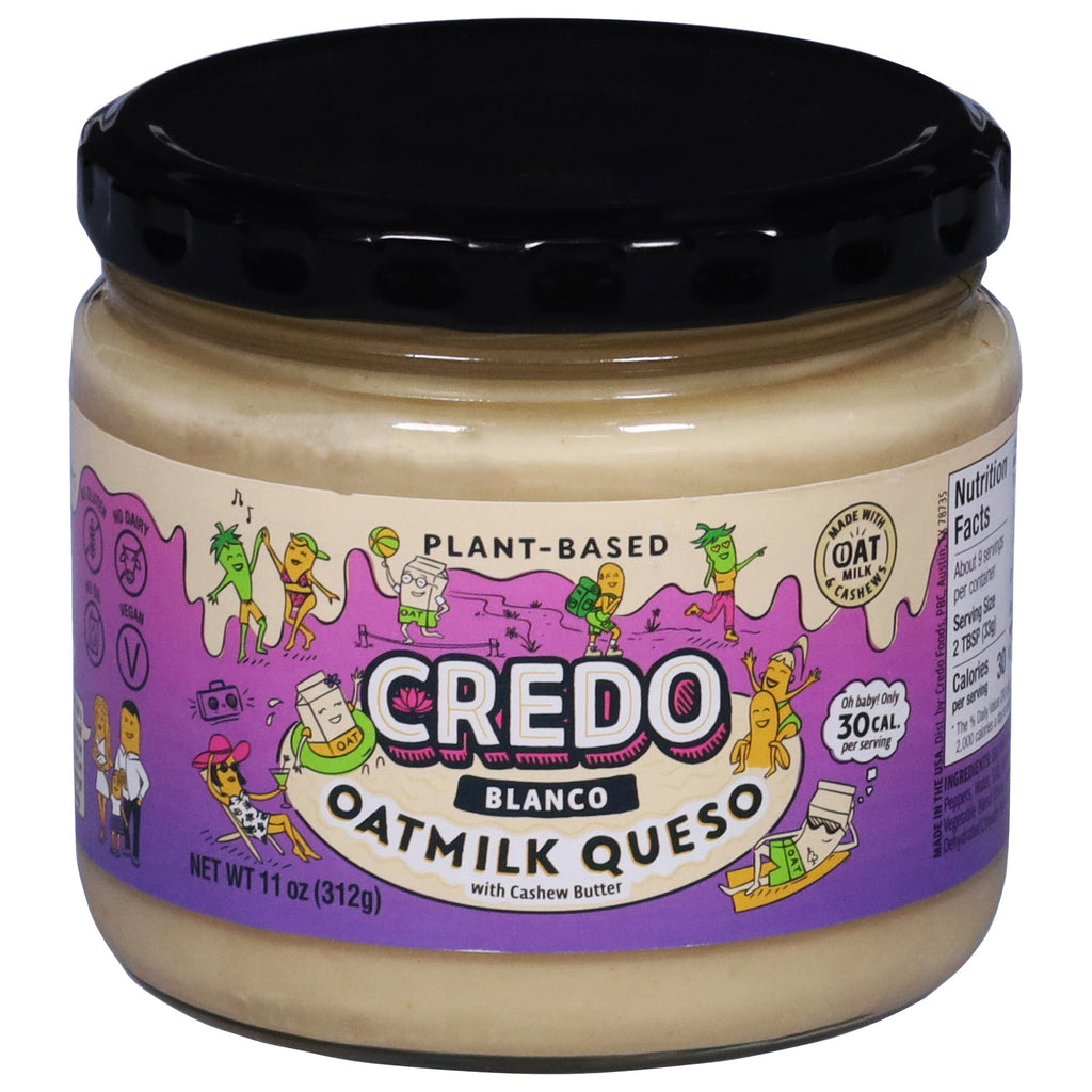Credo Foods Dairy-Free Oatmilk Queso Blanco Dip, 11 oz (Case of 6)