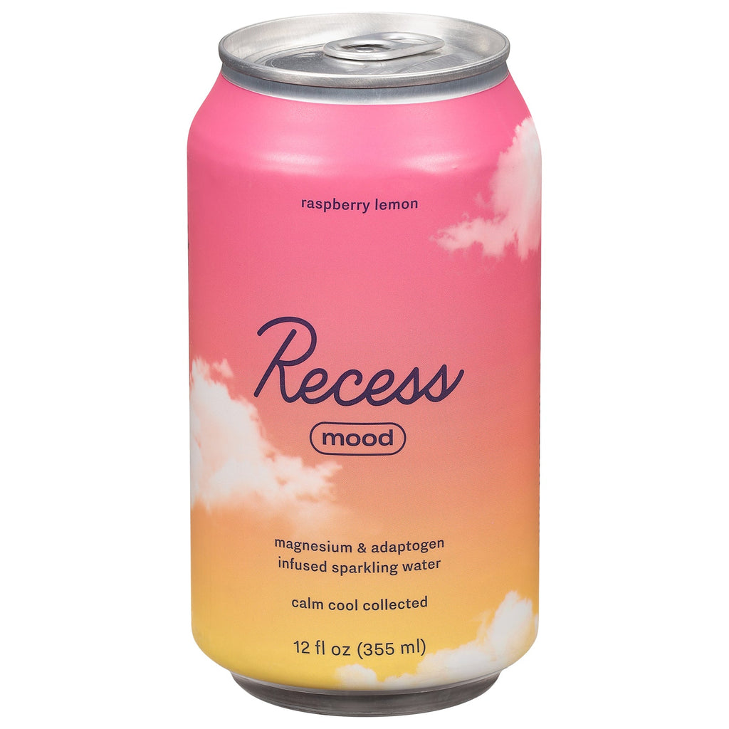 Recess Raspberry Lemon Magnesium Sparkling Water, 12 fl oz (Case of 12)