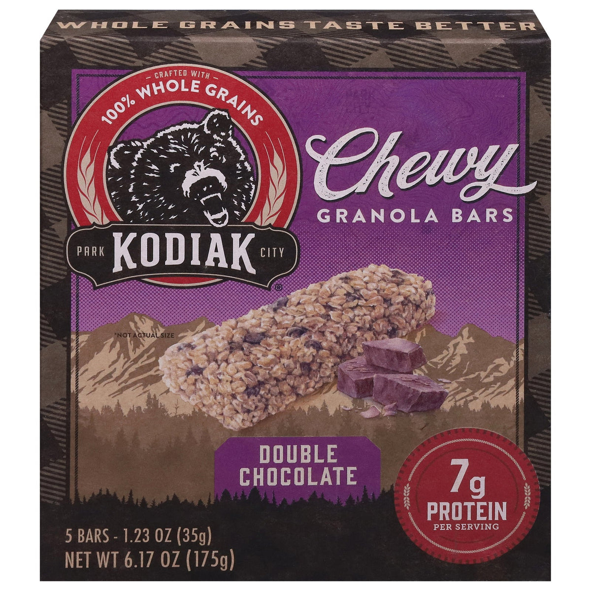 Kodiak Cakes Double Chocolate Chewy Granola Bars, 6.17 oz (Case of 12)