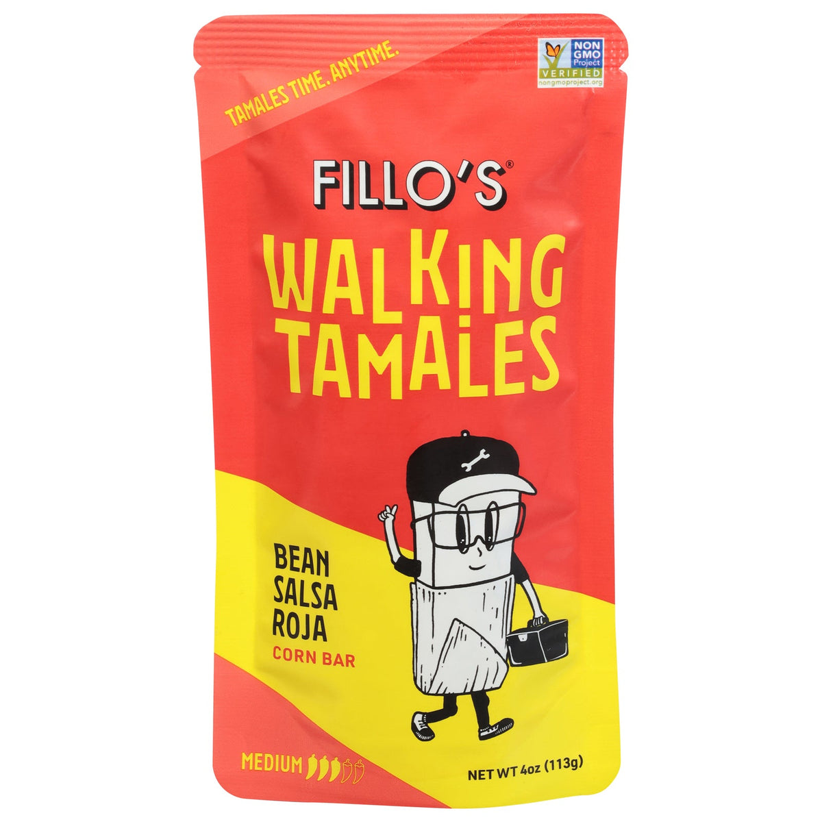Fillo's Bean & Salsa Roja Tamales, 4 oz (Case of 7)