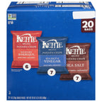 Kettle Brand Sea Salt & Vinegar and BBQ Potato Chips Variety Pack, 20 x 1 oz (Case of 4)