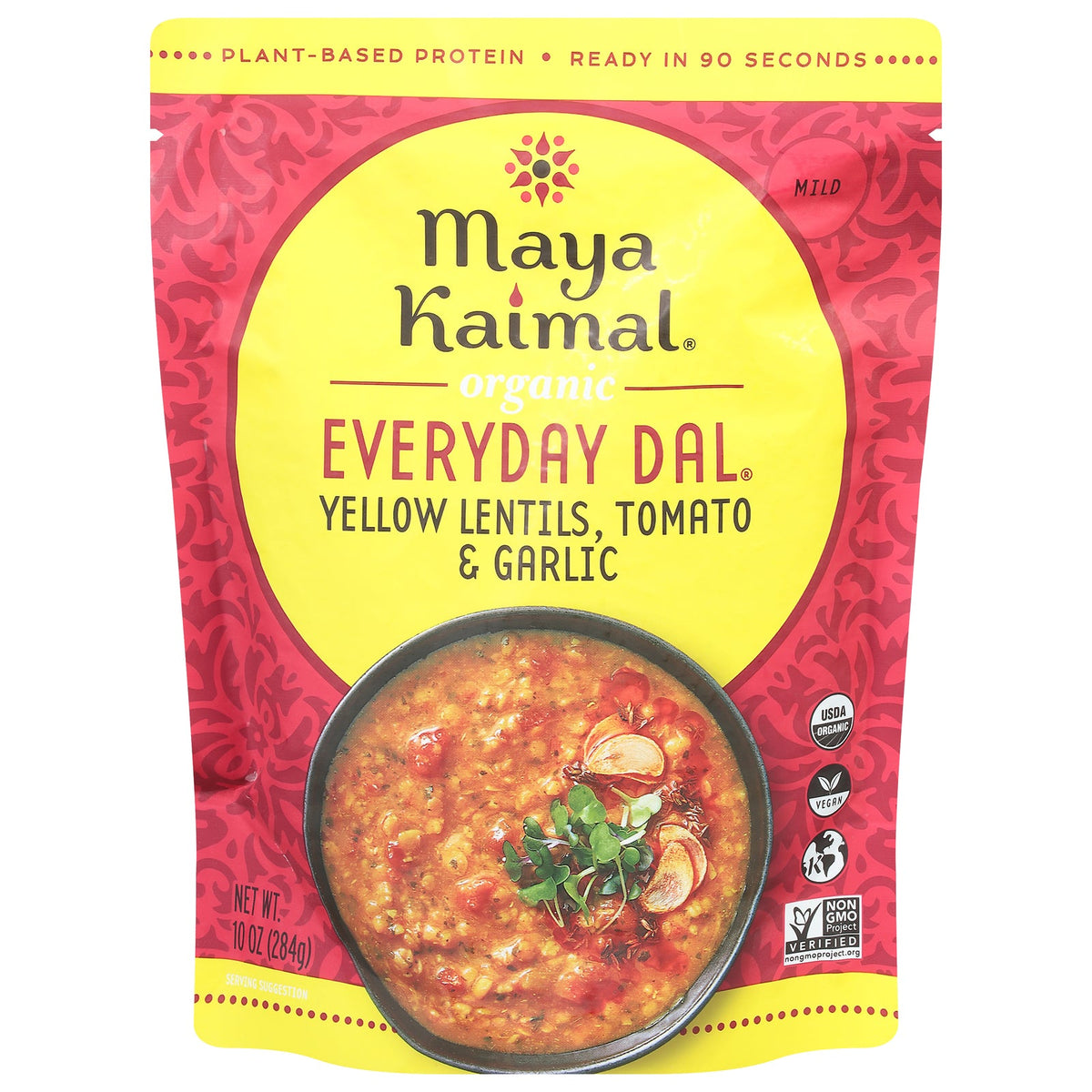 Maya Kaimal Organic Lentil Tomato Garlic Dal, 10 oz (Case of 6)