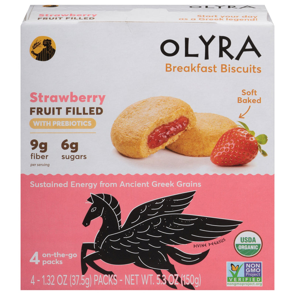 Olyra Organic Strawberry Breakfast Biscuits, 5.3 oz (Case of 6)