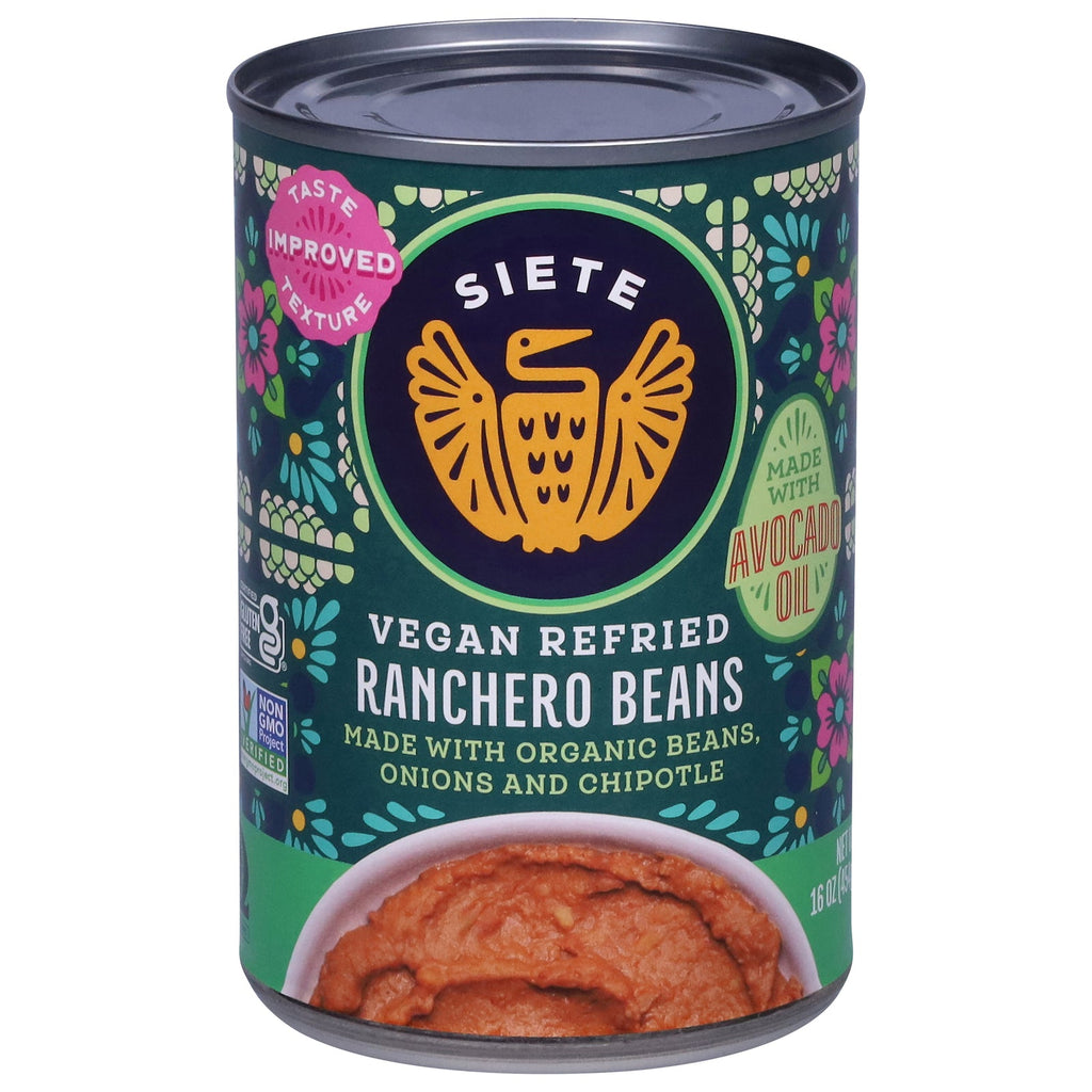 Siete Ranchero Refried Beans, 16 oz (Case of 12)
