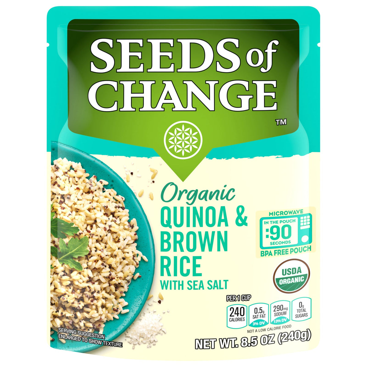 Seeds of Change Organic Quinoa & Brown Rice with Sea Salt, 8.5 oz (Case of 12)