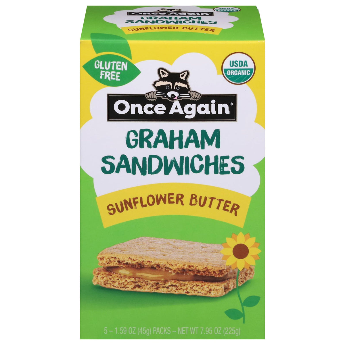 Once Again Organic Graham Sandwich with Sunflower Butter, 7.95 oz (Case of 6)