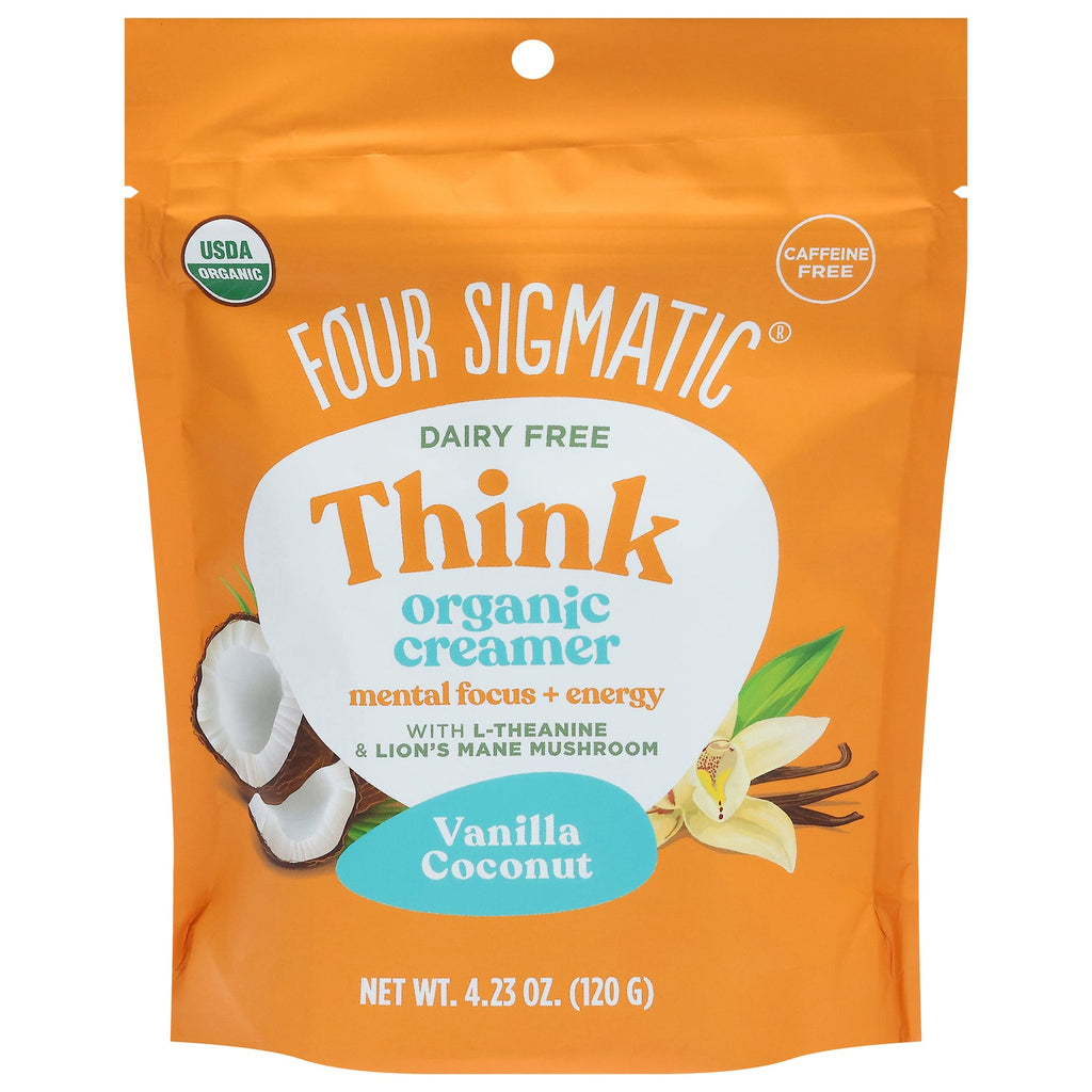 Four Sigmatic Organic Think Vanilla Coconut Creamer, 4.23 oz (Case of 6)