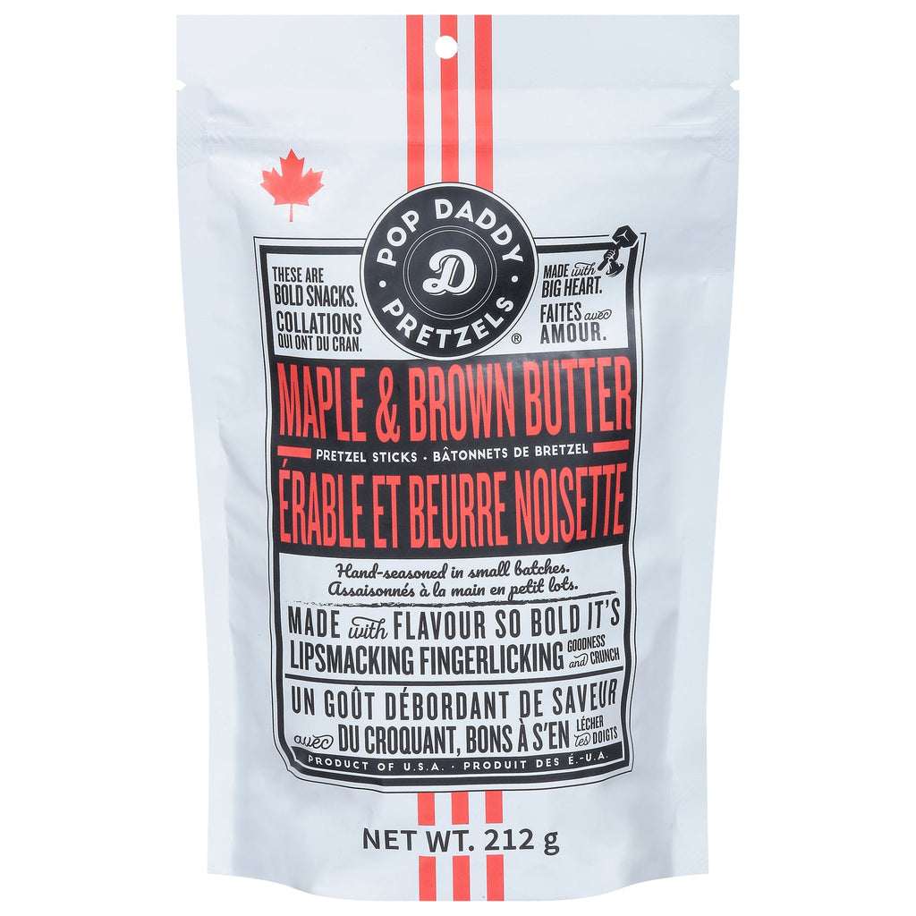 Pop Daddy Maple & Brown Butter Pretzel Sticks, 7.5 oz (Case of 12)