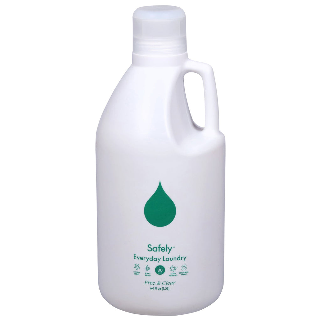 Safely Free & Clear Liquid Laundry Detergent, 64 fl oz (Case of 4)