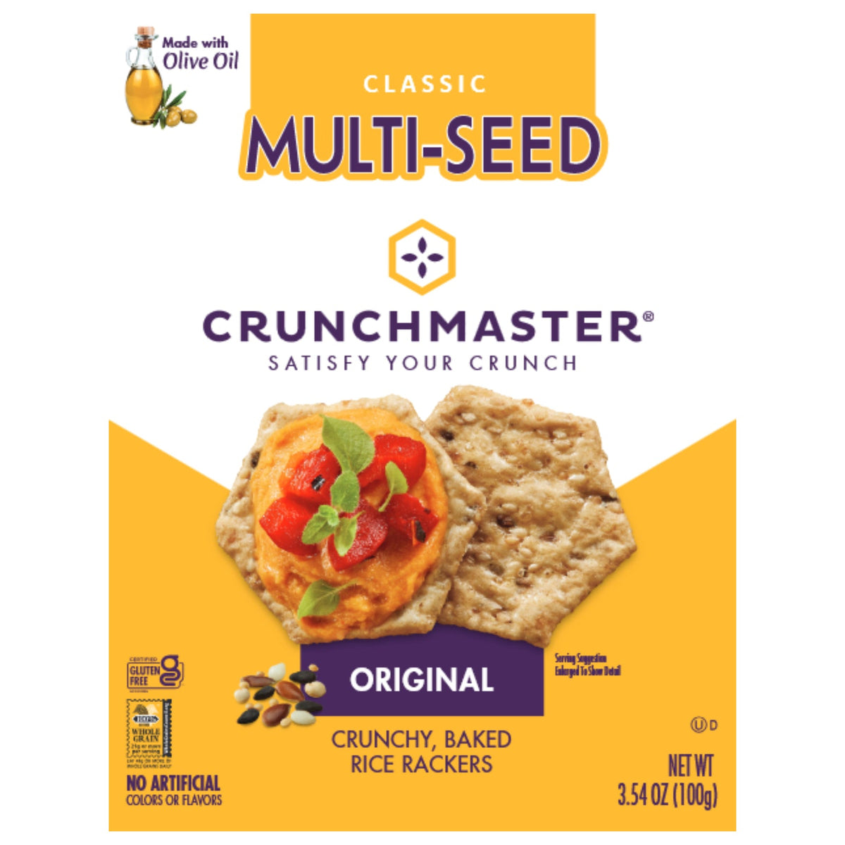 Crunchmaster Original Multi-Seed Crackers, 3.54 oz (Case of 6)