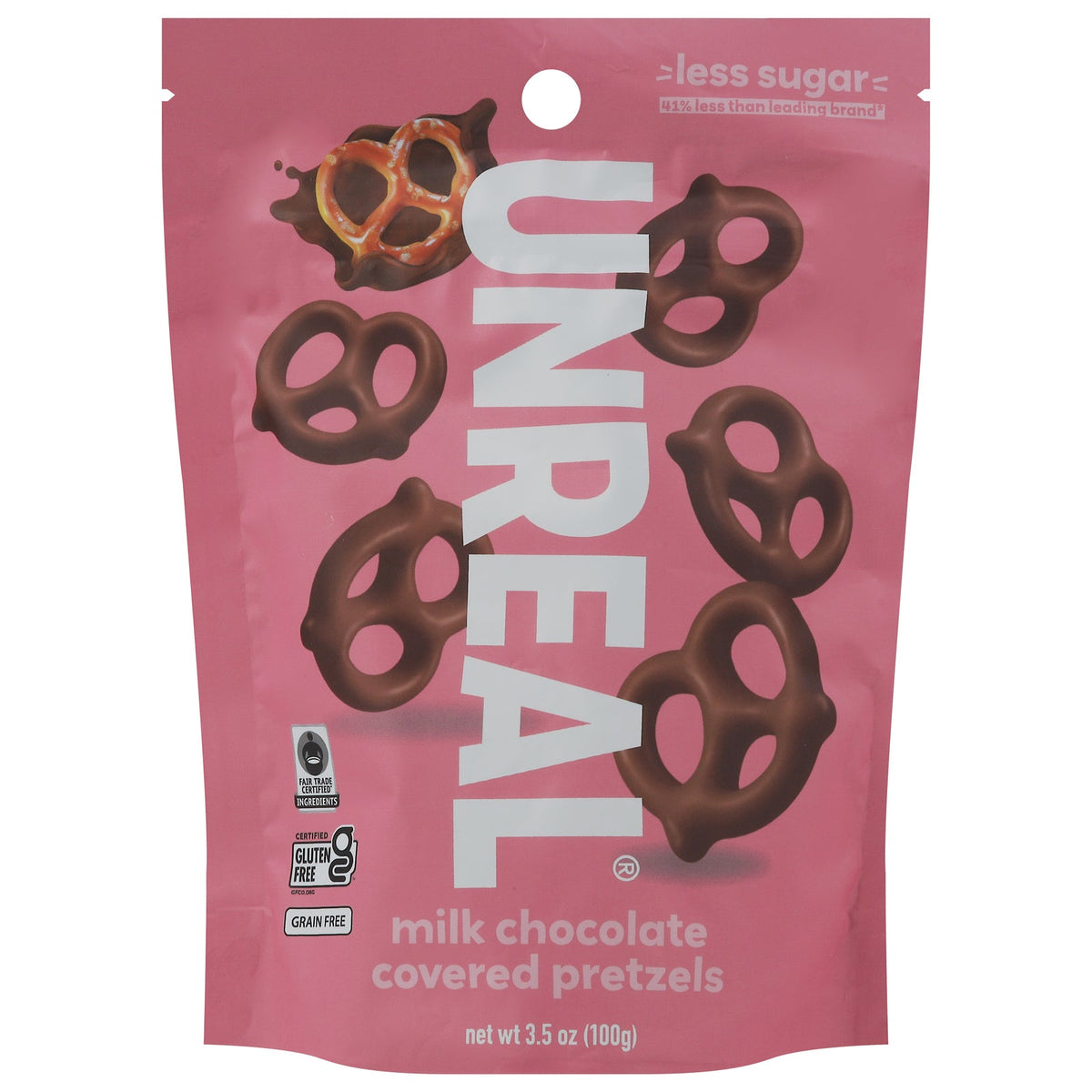 Unreal Milk Chocolate Pretzels, 3.5 oz (Case of 6)