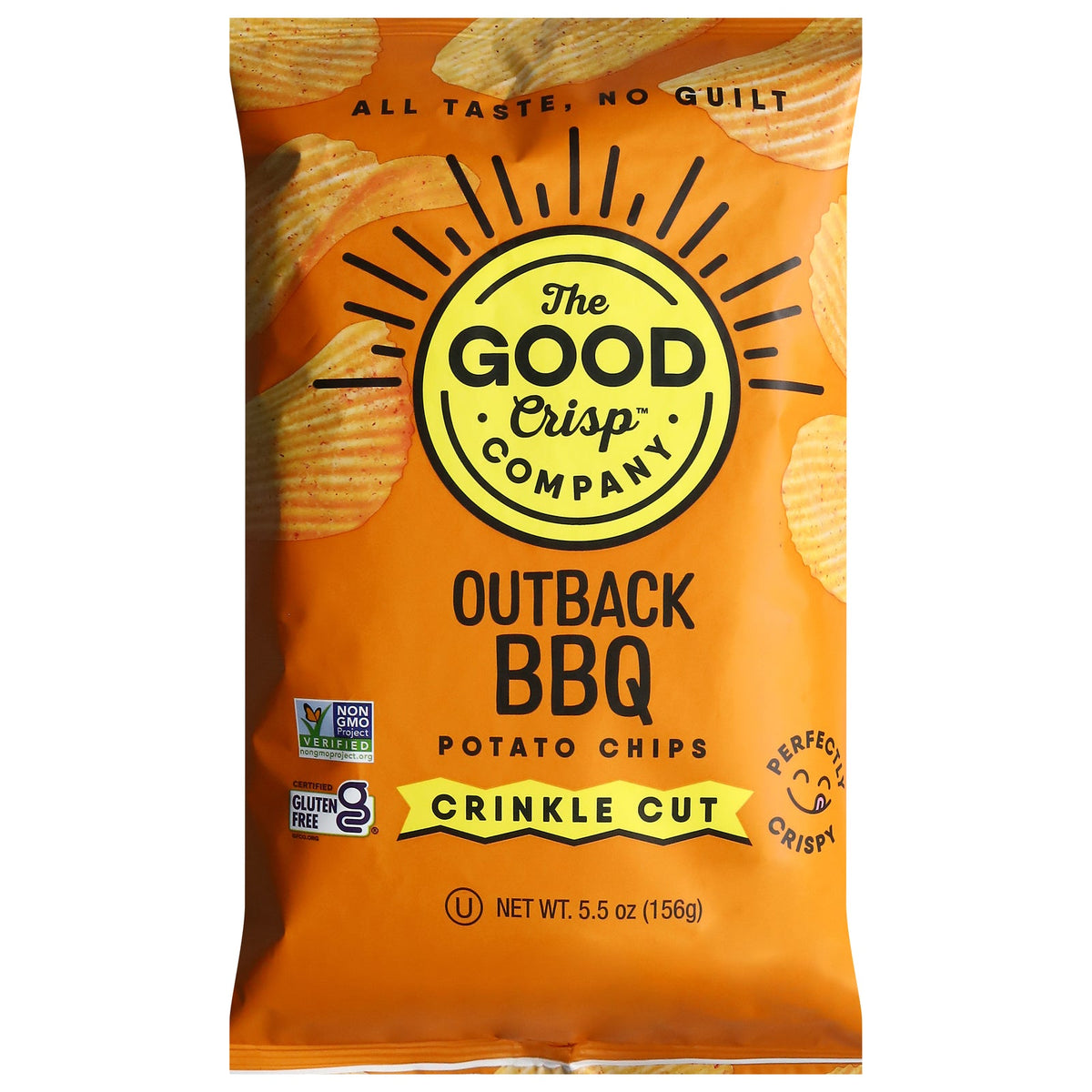 The Good Crisp Company BBQ Crinkle Potato Chips, 5.5 oz (Case of 12)