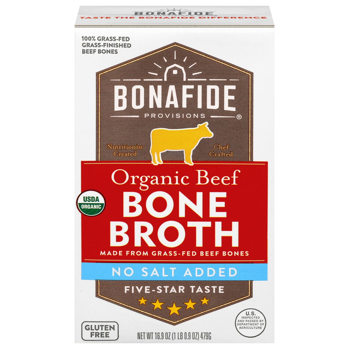 Bonafide Provisions Organic Beef Bone Broth, 16.9 fl oz (Case of 6)