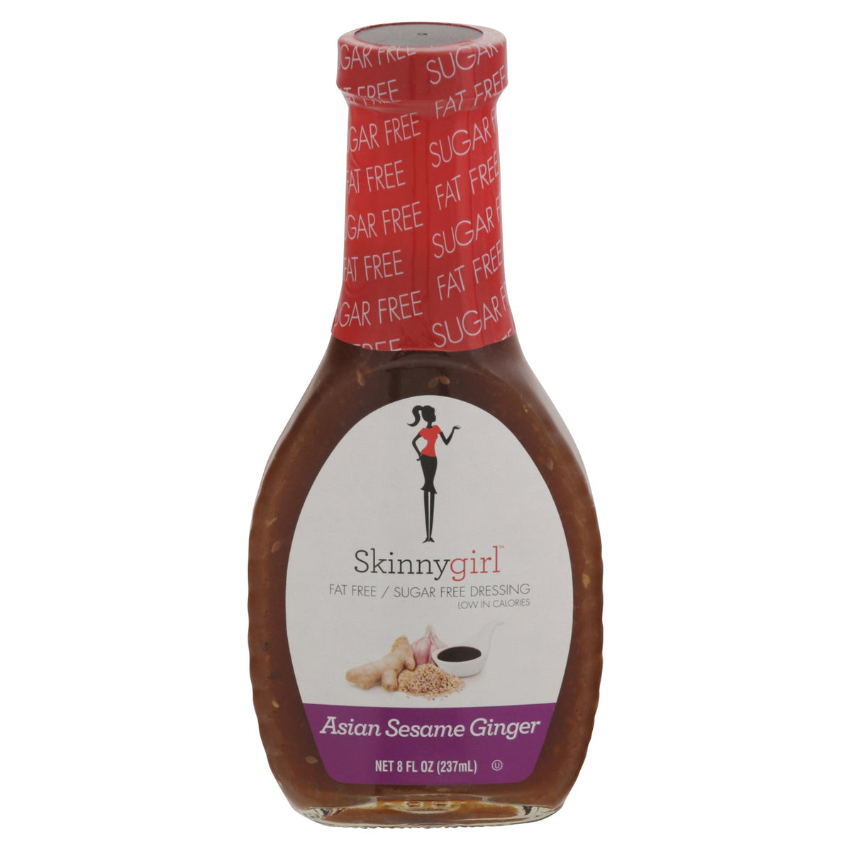 Skinnygirl Sugar Free Fat Free Asian Sesame Ginger Dressing, 8 fl oz (Case of 12)