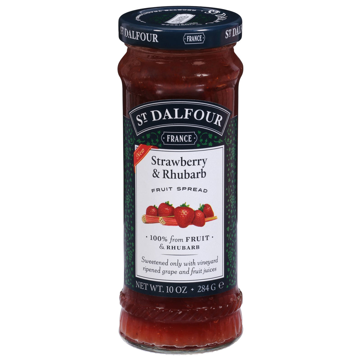 St. Dalfour Strawberry & Rhubarb Fruit Spread, 10 oz (Case of 6)