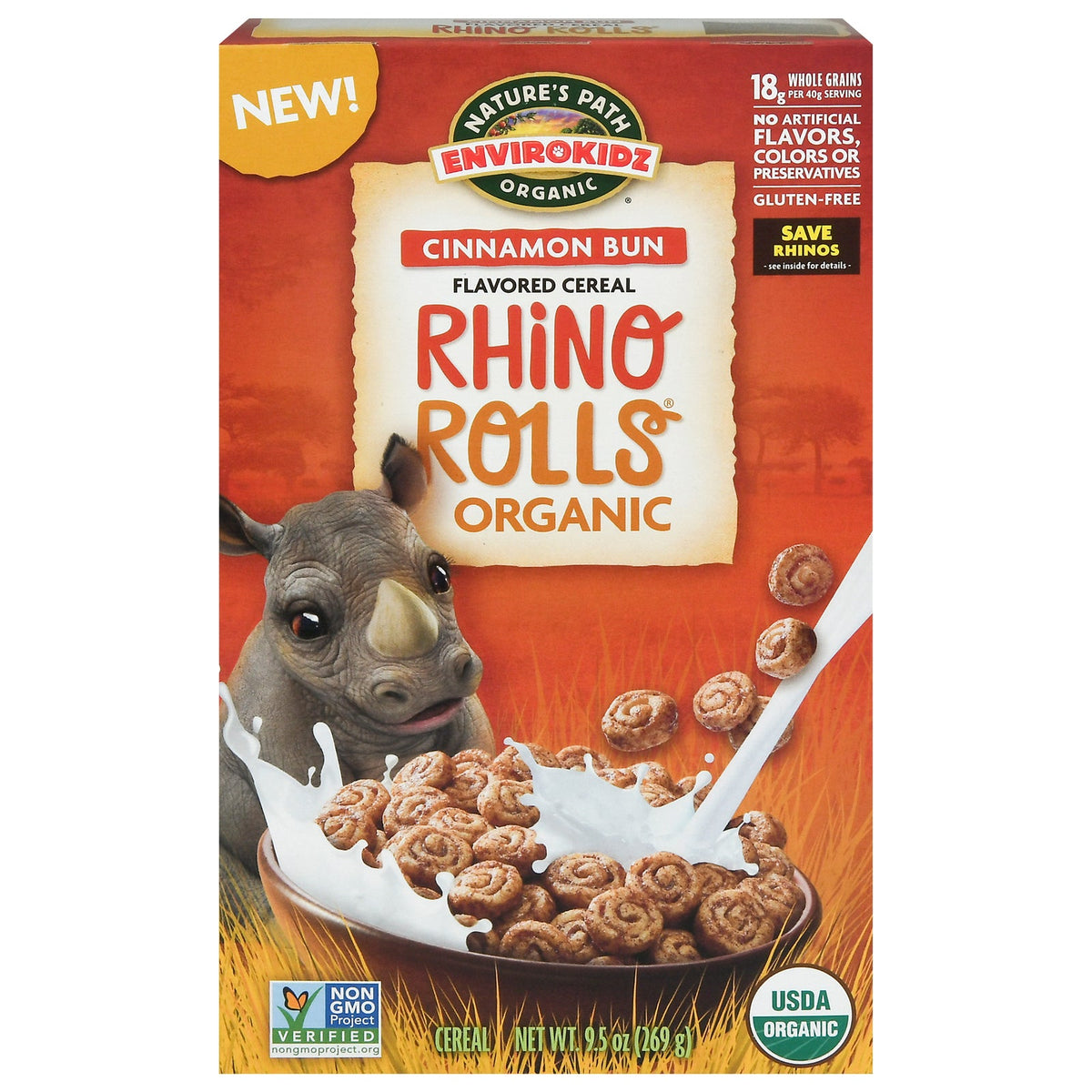 Nature's Path EnviroKidz Organic Rhino Rolls Cereal, 9.5 oz (Case of 12)