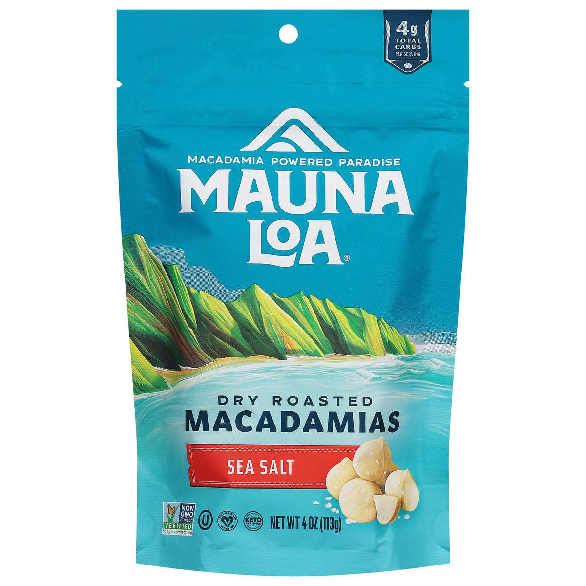 Mauna Loa Sea Salt Roasted Macadamias, 4 oz (Case of 6)