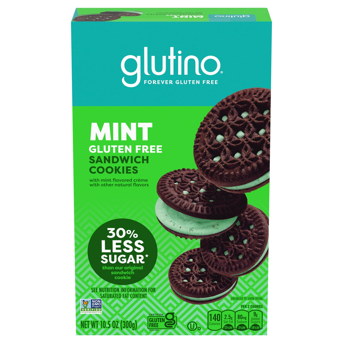 Glutino Mint Cookies, 10.5 oz (Case of 8)