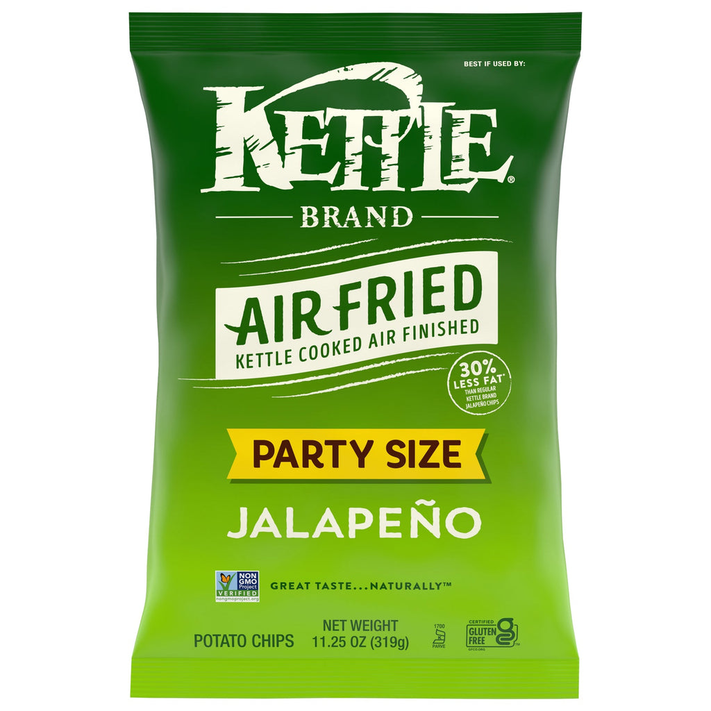 Kettle Brand Air Fried Jalapeño Potato Chips, 11.25 oz (Case of 9)