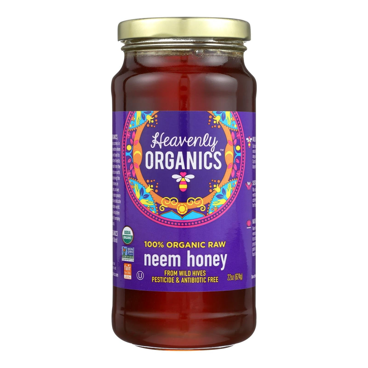Heavenly Organics Raw Neem Honey – Case of 6 x 22 oz Jars