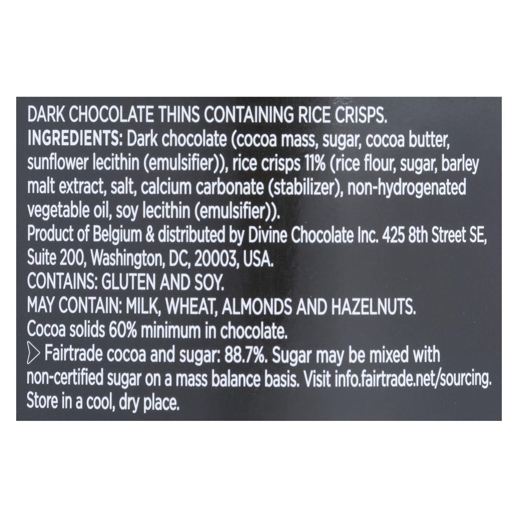 Divine Dark Chocolate Crisp Thins, 2.8 oz (Case of 12)