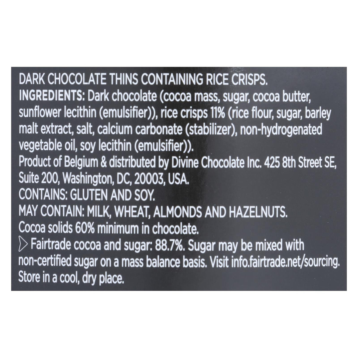 Divine Dark Chocolate Crisp Thins, 2.8 oz (Case of 12)