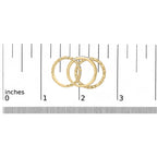 14K Yellow Gold Plated Sterling Silver 1/4 Cttw Diamond Twist Leaf Stackable Ring Set