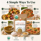 Organic Garlic Granules – For Marinades, Rubs & Roasting