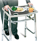 Walker Tray with Grip Mat - Fits Standard Walkers - Gray