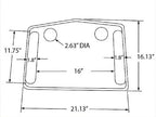 Walker Tray with Grip Mat - Fits Standard Walkers - Gray