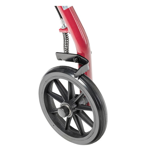 Drive Rollator Walker 4-Wheel, Padded Seat, Pouch, Adjustable Height - Red
