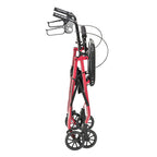 Drive Rollator Walker 4-Wheel, Padded Seat, Pouch, Adjustable Height - Red