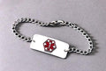 Medical ID Bracelet Heart - Stainless Steel Medical Identification Jewelry 8 1/2"