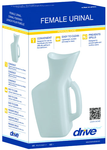 Female Urinal with Spill-Proof Design, 32 oz Capacity, for Bedridden or Limited Mobility - Retail Boxed