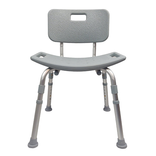 Blue Jay Bathroom Shower Chair with Back - Aluminum Frame, Adjustable Height, 300 lb Capacity
