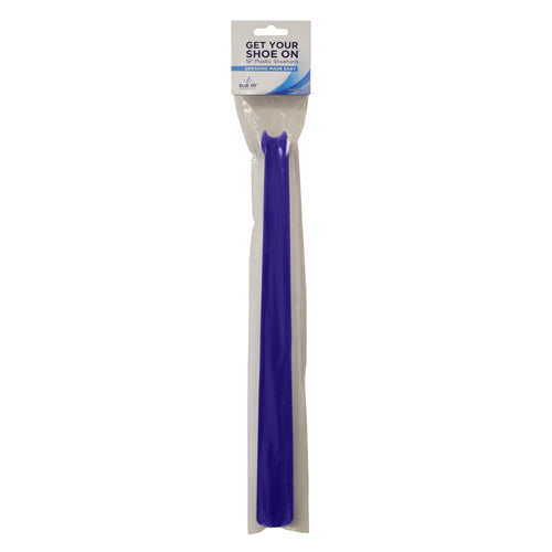 Blue Jay Brand 18 Inch Plastic Shoehorn - Light Blue, Long Handled Dressing Aid