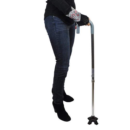 Stand Up Cane Tip - Quad Base - 3/4 Inch - Enhanced Traction & Stability