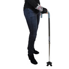 Stand Up Cane Tip - Quad Base - 3/4 Inch - Enhanced Traction & Stability